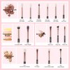 Jessup 15Pcs Professional Makeup Brushes Set Make up Brush Tools kit Eye Liner Shader Wood Handle Natural-synthetic Hair Brushes Pearl Black/Rose Gold T157