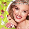 WENJLYJ Hydrating Lip Oil Set,5PCS Smooth Glossy Moisturizing Lip Glow Oil,Tinted Lip Plumping Lip Gloss Oil Gift Set with Brush,Soft Long Lasting Non-Sticky Clear Lip Oil Gloss Set for Women