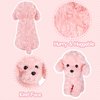 WEIGEDU Pink Puppy Dog Stuffed Animals Plush Toys, Pink Poodle Bichon Frise Maltese Stuffed Dog Plush, 12.6 inches