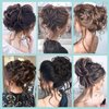 LEOSA Messy Bun Hair Piece Faux Hair Bun Claw Clip Curly Wavy Hair Buns Tousled Updo Hair Buns Extensions Scrunchie Long Beard Clip Claw in Bun Hair pieces for Women(24M/613#)