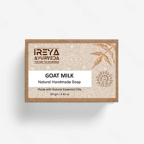 Ireya Ayurveda Goat Milk Soap - With Lavender Shea Butter & Aloe Vera extract 125 g (4.41 oz) Moisturizing Cleansing Soap Free from Parabens, SLS and Handmade Soap in India