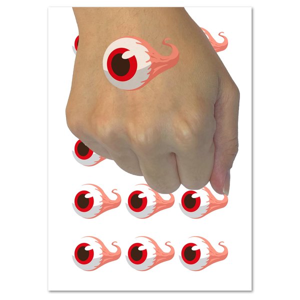 Creepy Eyeball Spooky Temporary Tattoo Water Resistant Fake Body Art Set Collection - 54 1" Tattoos (1 Sheet)
