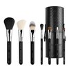 Sigma Beauty Travel Makeup Brush Set – Travel Makeup Brushes with Premium Fibers and Sleek, Durable Handles for Face & Eyes, Includes 7 Black Makeup Brushes and a Makeup Brush Cup