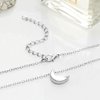 Yheakne Boho Moon Necklace Choker Silver Moon Phase Choker Necklace Crescent Moon Pendant Necklace Flat Moon Necklace Jewelry for Women and Girls (Silver)