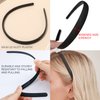 LAPOHI 8 PCS Fashion Effortless Plastic Headbands with Teeth Comb Black Skinny Headbands No Slip Hair Bands for Women Men Teen Girls (Black 8)