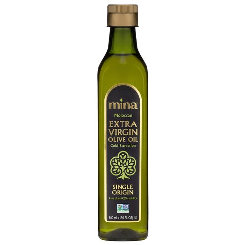 Mina Extra Virgin Olive Oil, New Harvest, Polyphenol Rich Moroccan Olive Oil, Cold Extraction, Single Origin Olive Oil, Less Than 0.2% Acidity, 16.9 Fl Oz (500 ml)
