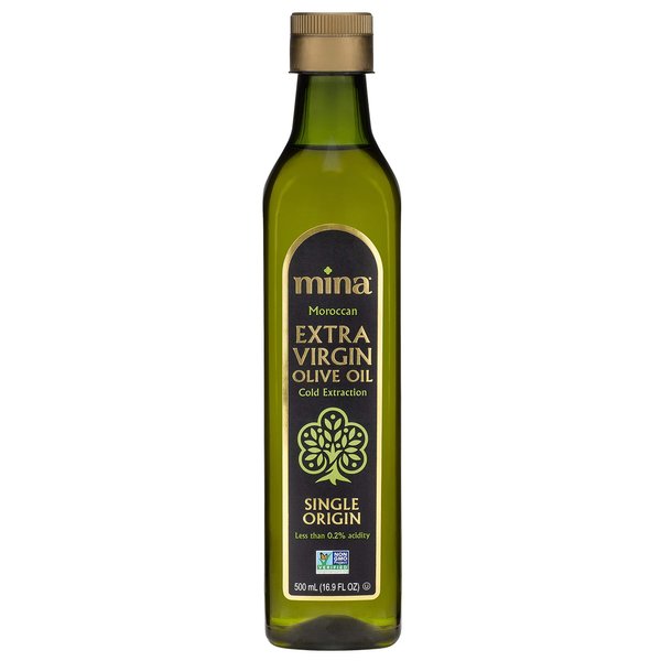 Mina Extra Virgin Olive Oil, New Harvest, Polyphenol Rich Moroccan Olive Oil, Cold Extraction, Single Origin Olive Oil, Less Than 0.2% Acidity, 16.9 Fl Oz (500 ml)