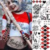 FANRUI 6 Sheets HQ Tattoos For Women Men Hands Halloween Makeup Kit, Clown Joker Face Tattoos Stickers, Halloween Costume Rave Party Accessories Gothic Inmate Prison Fake Temporary Tattoos