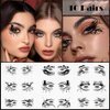 10 Pairs Halloween Eye Shadow Temporary Tattoos Eyeliner Tattoo Stickers Spider Web Bat Pattern Eyeliner Fake Tattoos for Women Men Face Eye Makeup Halloween Decals Party Supplies