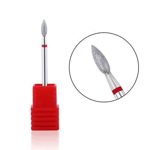 NMKL38 Cone Diamond Carbide Nail Drill Cuticle Cleaning Bit Electric Nail Art Replacement Burr Manicure File Tool (Fine - 2.7x7.3)