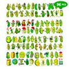 96PCS Funny Pickle Temporary Tattoos Stickers Themed Birthday Party Decorations Supplies Favors Decor Cool Green Pickles Cucumber Fruits Tattoo Gifts For Kids Adults Boys Girls School Prizes Carnival