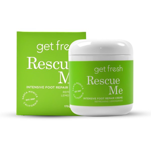Get Fresh Rescue Me - Intensive Foot Cream for Dry Skin, Cracked Heels, and Calluses, with Shea Butter, Aloe, and Lemongrass, 170g