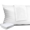 4-Pack Zippered Pillow Protectors, Premium 400 Thread Count 100% Egyptian Cotton White Zippered Pillowcases Pillow Covers, Standard