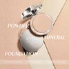 KYDA Mineral Powder, 4-in-1 Mineral Pressed Powder Foundation, SPF 35, Matte Setting Powder with Concealer and Foundation, Lightweight Flawless Coverage, MEDIUM