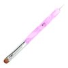 French Manicure Brush -Two Way Nail Art Brush with Dotting Manicure Tool for Manicure Cuticle Clean Up Nail Art Design- Professional Nail Salon Quality Brush, Nail Dotting Pen (10#, Pink)