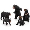 Realistic Wild Life Jungle Animal Figures Model Black Bear Family Playset Eduactional Toys Playset Figurine Statue Classroom Desktop Decoration for Kids Toddler Party Supplies(5 pcs)