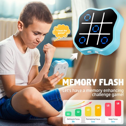 Freecat Tic Tac Toe Game, 3-in-1 Electronic Handheld Games Console for Kids Memory Growth,Board Game for Kids and Adults, Christmas and Birthday Gifts for All Ages 3+