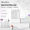 MelodySusie 21pcs Nail Drill Bit Set, Professional 3/32'' Ceramic Diamond Carbide Acrylic Gel Nail Art Tool Kit, Cuticle Remover Bit for Acrylic Gel Dip Powder, Nail Manicure Pedicure, Salon Home