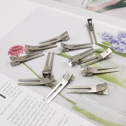 62 Pack of Include 50PCS Double Prong Curl Clips, lyfLux Metal Alligator Clips Hairpins for Hair Bow Great Pin Curl Clip, 12PCS No bend Hair Clips, No Crease Hair Clips Styling Duck Bill Clips
