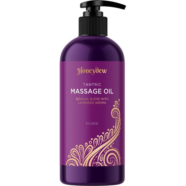 Lavender Massage Oil for Couples Relaxation - Non Greasy Non Staining Irresistibly Silky Full Body Massage Oil for Massage Therapy with Lavender Essential Oil - Therapeutic Grade Non GMO and Vegan