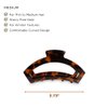 TELETIES - Medium Open Claw Clip - Strong Grip, Bendable Teeth, Comfortable Open Cutout Design - Ideal for Long, Thin to Medium, Curly, or Wavy Hair - For All Hair Textures - Tortoise