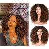 ANNISOUL Curly Lace front Wigs for Black Women Highlight Ombre Curly lace front Wig Synthetic Hair Pre Plucked 13x4x1HD Long Glueless Curly Afro Wig Black and Brown Synthetic Lace Frontal Wig