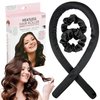 Expressions Heatless Hair Roller & Scrunchies Set - Classic Black Heatless Hair Curler Curling Headband, Hair Scrunchies & Heatless Curling Rod Headband, Curly Hair Products Hair Curlers