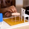 JOINPAYA Mini Dollhouse End Table: Miniture Wooden Home Furniture Round Side Tea Table Model for Living Room Bedroom Scene Decoration