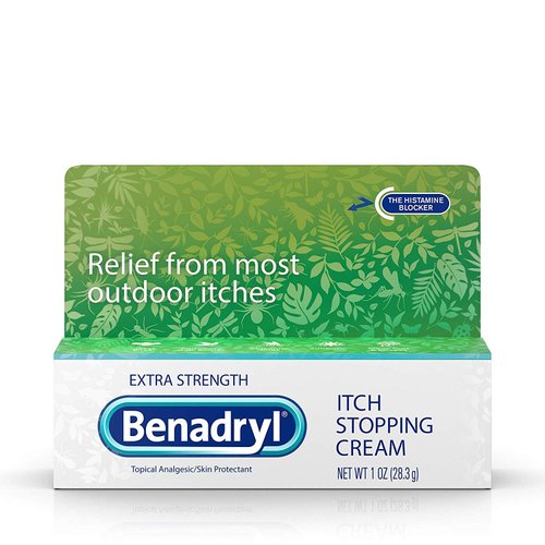 Benadryl Extra Strength Anti-Itch Relief Cream for Most Outdoor Itches, Topical Analgesic, 1 oz