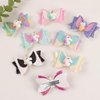Volepet 8pcs Unicorn Hair Bows for Girls, 3 Inch Girls Hair Bows,glitter bows,sparkly hair accessories,Glitter Grosgrain Ribbon with Alligator Clips Hair Accessories for Toddler Girls