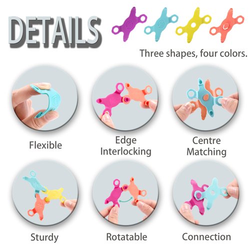 UTOPLIKEY 138PCS Interlocking Building Blocks for Boys Girls Flexible Educational Construction Toys for Interaction Activities Birthday Parties