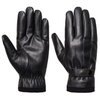 SANKUU Winter Leather Gloves for Men, Touchscreen Snap Closure Cycling Black Gloves Outdoor Riding Warm Waterproof Gloves