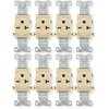 1876V-BOX Pack of 12 Arrow Heart Single Receptacles, 20 Amp, 250 Volt NEMA 6-20R, Commercial Grade, Side Wire, Nylon, Flush Mount, Electrical Outlet