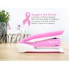 Bostitch Office InPower Spring-Powered Desktop Stapler, 20 Sheet Capacity, One Finger Stapling, Includes 210 Staples, Jam Free, Opens for Tacking, Breast Cancer Awareness Pink