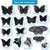 30Pieces Butterfly Lace Embroidered Appliques Sew On Patches for Wedding Bridal Dress Clothes Hair Accessories Sewing Craft DIY (Black)