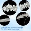 BOYIVI 3PCS Rhinestone Hair Clips Flower Hair Barrettes Crystal Pearl French Hairpins Hair Clip Wedding Accessories for Women Girls Bridal Hair Accessories (Silver)