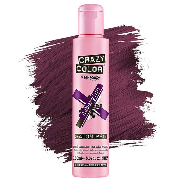 Crazy Color Crazy Color Salon Pro Semi Permanent Hair Color - 50 Aubergine Hair Color Women 5.07 oz