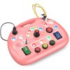 Toddler Busy Board with Led Light Switch, Travel Sensory Board Montessori Toys for Toddlers 1-3 Year Old, Baby Educational Activities Travel Essential Toys Ideal Christmas & Birthday Gift (Pink)