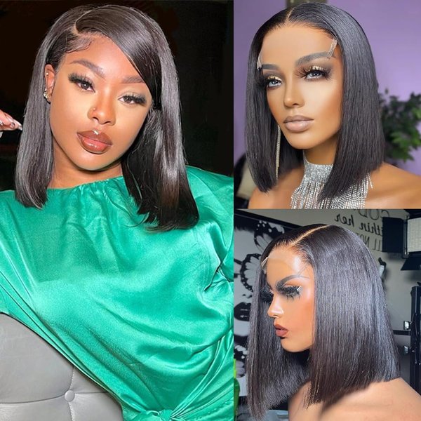 Karlami 6x6 Closure Bob Wig Human Hair HD Transparent Bob Lace Front Wigs Human Hair for Women 150% Density Short Bob Wigs