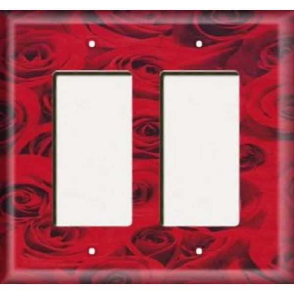 SnazzySwitch Red Roses Decorative Light Switch or Outlet Cover - Double Rocker (Decora)