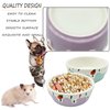 Hamster Food Bowl,Small Animals Ceramic Food Water Bowl Prevent Tipping Moving for Guinea Pig Rabbit Gerbil Chinchilla Hedgehog Rat (2 Pack) (- Color: Purple + Blue)