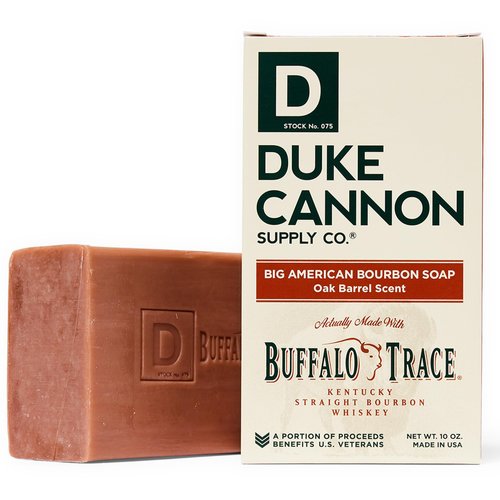 Duke Cannon Booze & Outdoors Soap 3-Pack: Bourbon, Leaf & Leather, & Gun Smoke - 10 oz Bars with Oak Barrel, Tobacco Leather, & Smoky Wood Scents - Triple Milled, American-Made