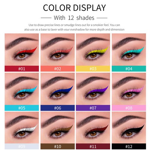 Liayozl Liquid Eyeliner, Pink-Eye Liners Pencil, Quick Drying, Waterproof, Long-lasting Colored Eyeliner Pen for Eye Makeup Gift (Pink)