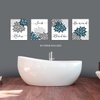 Relax Soak Unwind Breathe Bathroom Pictures Wall Decor, Bathroom Decor Wall Art, Teal Blue Bathroom Decor, Bathroom Decor (Set of 4, 8X10in, Unframed)