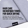 Boldify Quick Dry Microfiber Hair Towel Wrap for Women - for Thin and Curly Hair - Anti Frizz Plopping Towel, Microfiber Towel for Hair, Quick Dry Towel, Fast Drying Towel, Hair Turban Towel - GREY
