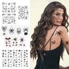 CARGEN Halloween Spider Face Temporary Tattoos - 141 Patterns 20 Sheets Halloween Realistic 3D Spiders Web Skull Halloween Temporary Tattoos Stickers Costumes for Women Men Adult Kids Party Supplies