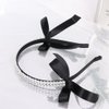 Vctitil 2 Pieces Sweet Butterfly Tie Hair Band with Cute Korean Style Hair Band All Pearl Girl Matching Headwear