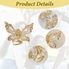 Crystal Rhinestone Mini Hair Clips for Girls - 4Pcs Gold Butterfly Hair Claw Clips Y2K Pearl Cute Small Alligator Claw Clips Duck Bill Hair Barrettes Hair Accessories for Women Girls Teens Gifts