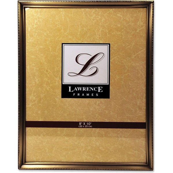 Lawrence Frames Antique Brass 8x10 Picture Frame - Bead Border Design