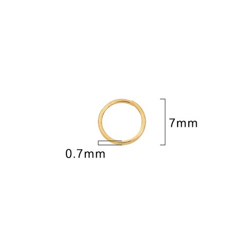 BEADIA 18K Gold Plated Jump Rings Non Tarnish 7mm 300pcs for Jewelry Making Findings